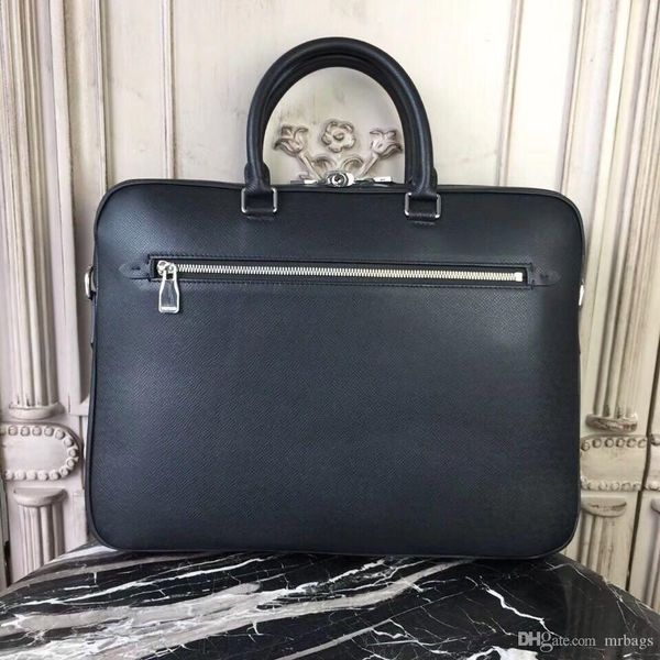 

good high-end customized men's briefcase french designer handbag leather material business casual style with long shoulder strap
