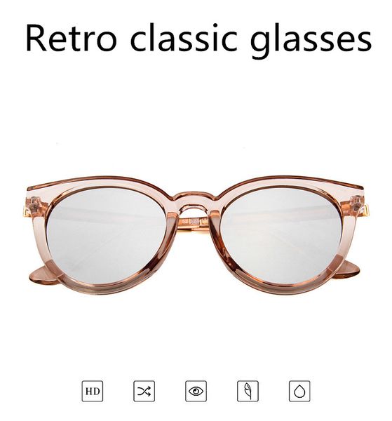 

sunglasses lady ellipse fashion glasses retro men's cat eye driving sport travel uv400, White;black