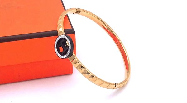 

donia jewelry party european and american fashion love home mud series h micro inlaid zirconia bracelet women's bracelet birthday, Black