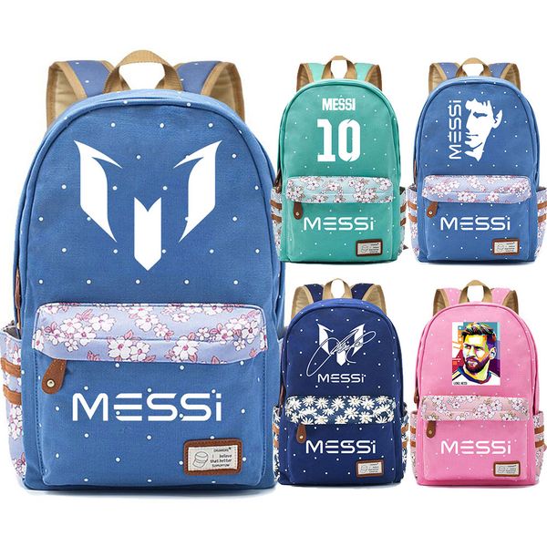 

f3201 football stars messi 10 number children schoolbag girls school bag women bagpack teenagers canvas lady femme backpack