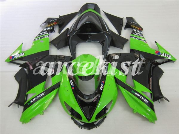 

новый abs для мотоциклов полных обтекатели комплектов fit для kawasaki ninja zx-10r 2006 2007 06 07 body набора черного зеленый свет