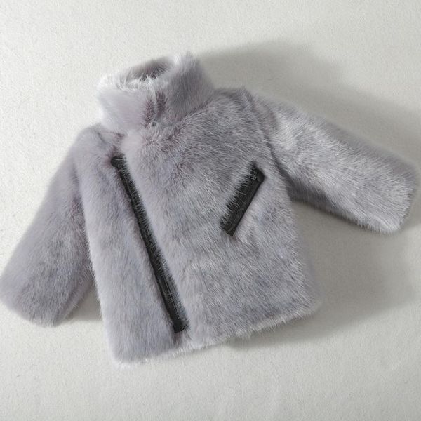 

Winter Children's Baby Faux Fox Fur Coats Jackets Boys Girls Thicker Warm Full Sleeve Outwear Fashion Kids Hair Windbreakers Y04