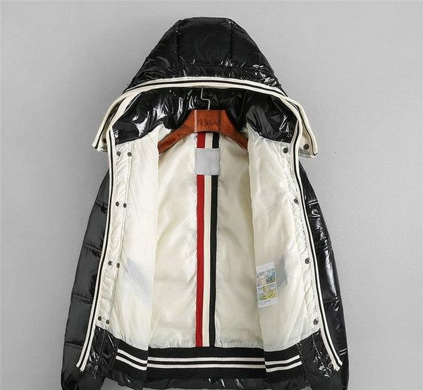 

monclers mens down jacket mens designer winter jacket large size luxury shiny fabric men down jacket french fashion tide brand high coat, Black