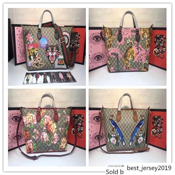 

large gg blooms reversible pink rose multi canvas leather tote for women 4 colors fashion bags size: 37*29*15cm, Silver