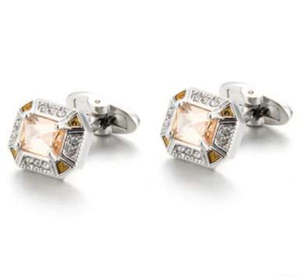 

роскошные запонки из кристаллов циркона для мужской женской рубашки запонки для адвоката кнопка-кнопка для рубашки gemelos, Silver