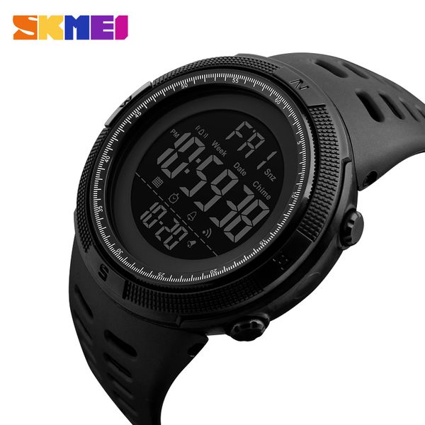 

skmei wristwatches fashion outdoor sport watch men multifunction watches alarm clock chrono 5bar waterproof digital gift for boy, Slivery;brown