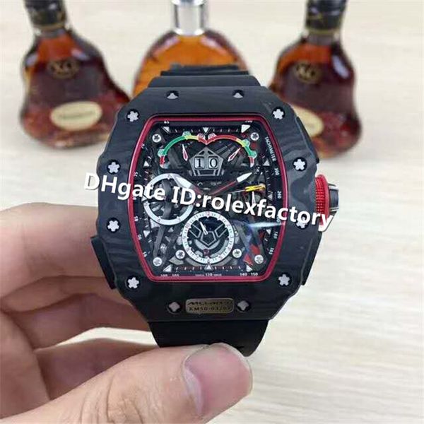 

новй Ѭоконй 50-03 а mclaren f1 авомаиекий tourbillon chronograph sapphire carbon fiber case skeleton и, Slivery;brown