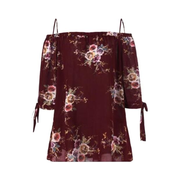 

new women casual flax ladies slash neck spaghetti strap shirt fashion female floral print blouses, White