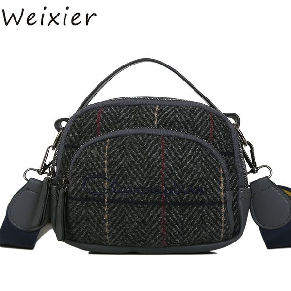 

weixier 2018 new retro plaid small square package minimalist fashion stitching wild messenger shoulder bag ms. packet ly-41