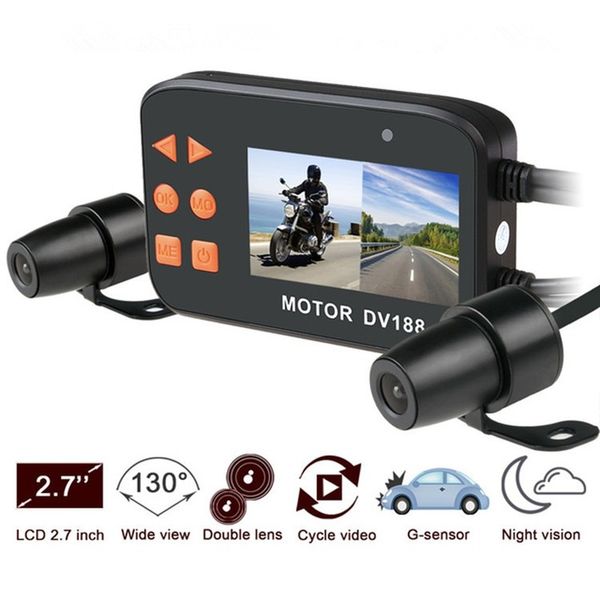 

hd 1080p motorcycle dual camera dvr dash cam dual-track front rear recorder motorbike electronics moto waterproof video car