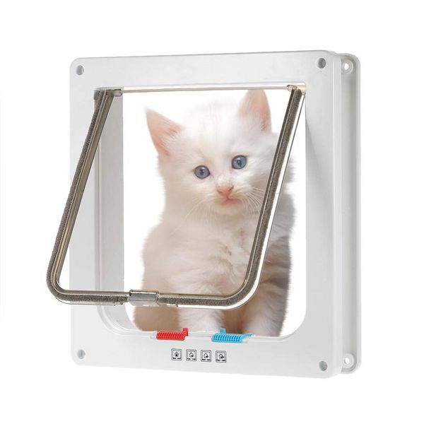 2019 Cat Flap Door Magnetic Pet Door Waterproof With 4 Way Locking Large Cat Small Dog Interior Weather Resistant Door From Petrich 19 1