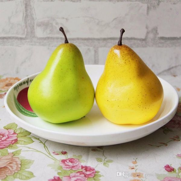 

10шт лот искусственные поддельные фрукты eco-friendly пены pu смола моделирование груши модель праздничное декоративного искусства фотографи