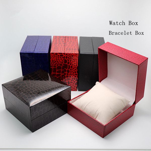 

2018 личи pattern картонная часы хранения box браслет женщин ювелирные изделия дело часы дисплей подарочная коробка может настроить логотип, Black;blue
