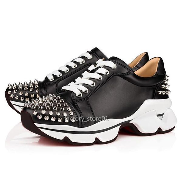 

2019 designer spike sock men sneakers red runner donna flat rubber shoes womens red bottom spike luxury shoes flat trainers d6, Black