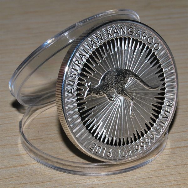 

2016 australian kangaroo 999 silver plated coin