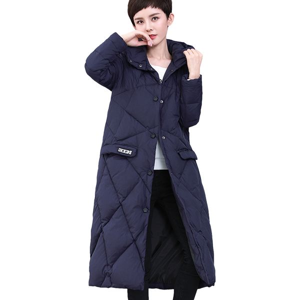 

down jacket woman hooded parka winter coat women long coat fashion women down jacket female loose casual parkas yp2122, Black