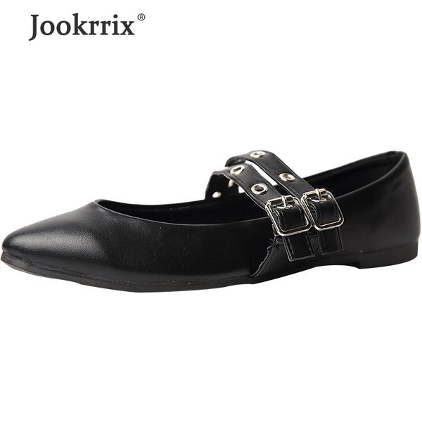 

jookrrix 2020 women summer lady pu leather shoes female fashion comfortable flat for lady black shoes zf853