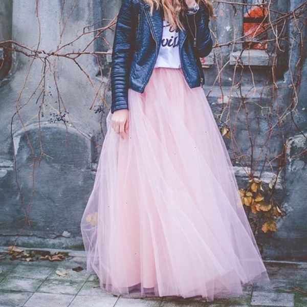 

designer long skirt women spring fashion womens lace princess fairy style 4 layers voile tulle skirt bouffant fashion skirt long tutu, Black