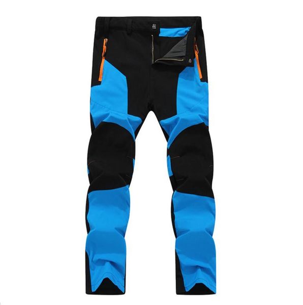 

2020 men breathable waterproof male hiking stretch pants men's stitching trouser wear-resistant windproof quick-drying trousers, Black