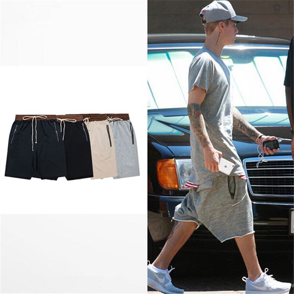 

2016 summer hiphop fashion kanye sweat jogger black/gray/khaki harem man fashion shorts, White;black