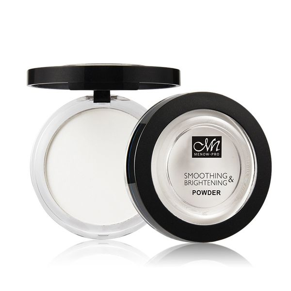 

soft white color compact pressed powder menow f16008 white finishing makeup powder control oil concealer highlights