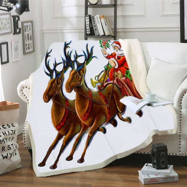 

dropship custom diy print plush blanket elk and moon throw blanket deer printed bedding animal moonlight thin quilt 130x150cm