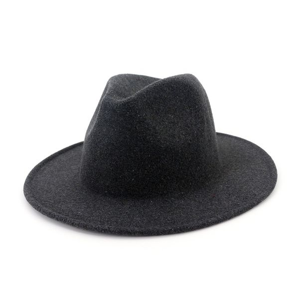 

women wool jazz fedora hat cap solid color flat brim party carnival gambler chapeau trilby felt panama formal hat, Blue;gray