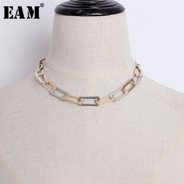 

eam] 2020 new fashion personality cool street hip hop wind chain necklace women's accessories s#n43510, Silver