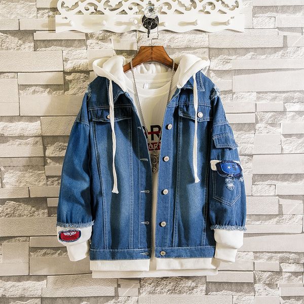 

мужские дизайнер осень джинсы мужчина молодежь свободный куртка тенденция студент с капюшоном пальто, Black;brown