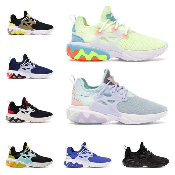 

new arrival react presto beams men women running shoes dharma triple black phantom red barely volt mens breathable trianer sports runners