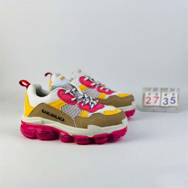 

2020 infant reaction kids running shoes rubber suede youth junior trainers big small boy girl children panelled baroque sneakers, Black