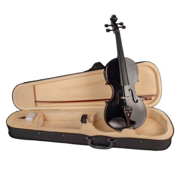 

4/4 full ebony, with violin bow and rosin for beginners