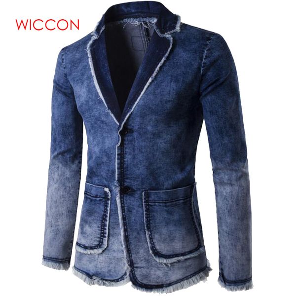 

casual denim jacket suit men's 2019 new fashion blazer slim fit masculino trend jeans suit jean jacket men plus size, White;black