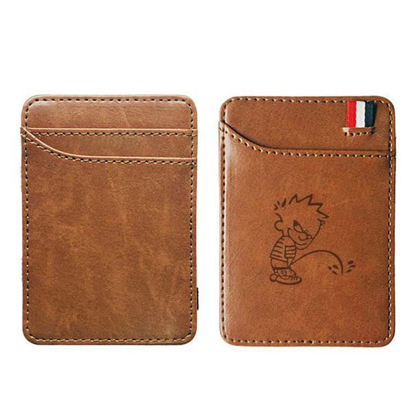 

funny pee leather magic wallets fashion men and women money clips card purse cash holder, Red;black