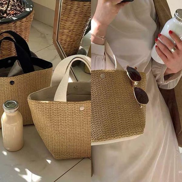

ins2020 hand woven seaside beach holiday all-match woven hand bag straw bag female