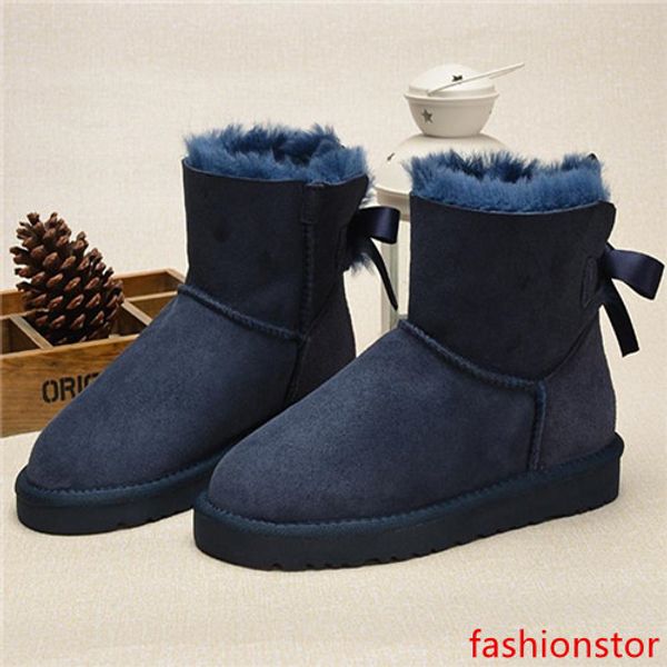 

designer boots australian style women snow boots one-bow back winter leather ankle boots bowtie brand ivg luxury woman shoes