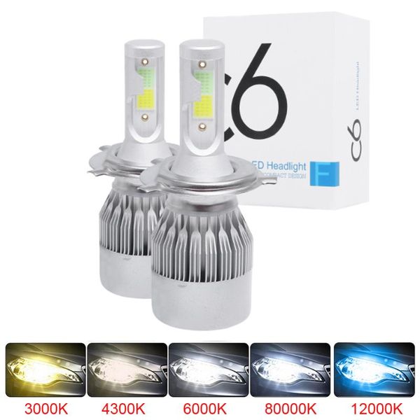 

2 pcs car led headlight 8000lm h1 h3 h7 h8 h9 h11 9005 hb3 9006 hb4 9012 h4 9003 hi/lo 3000k 6000k 8000k auto head lamp bulb