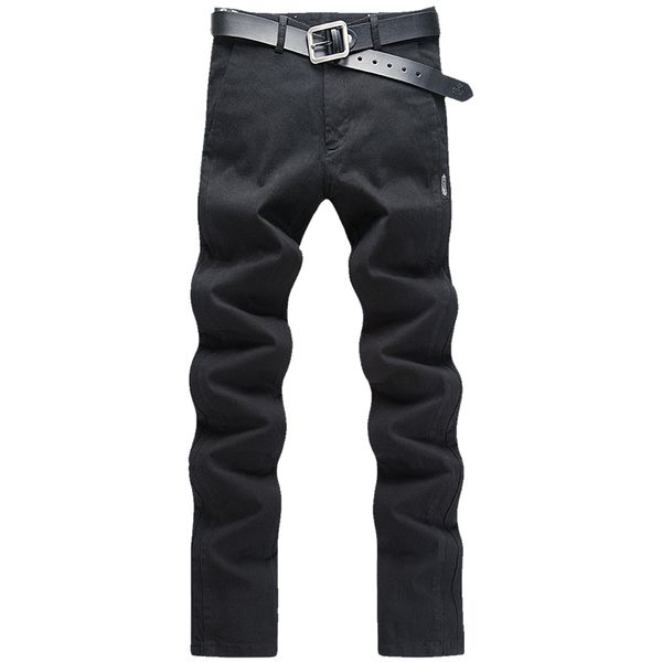 

2019 new men's cotton elastic casual pants men solid color high-quality business trousers male four seasons casual pants 28-38, Black