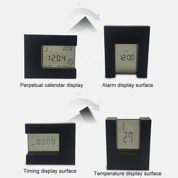 

digital alarm clock rotating induction four-sided clock for living room bedroom office