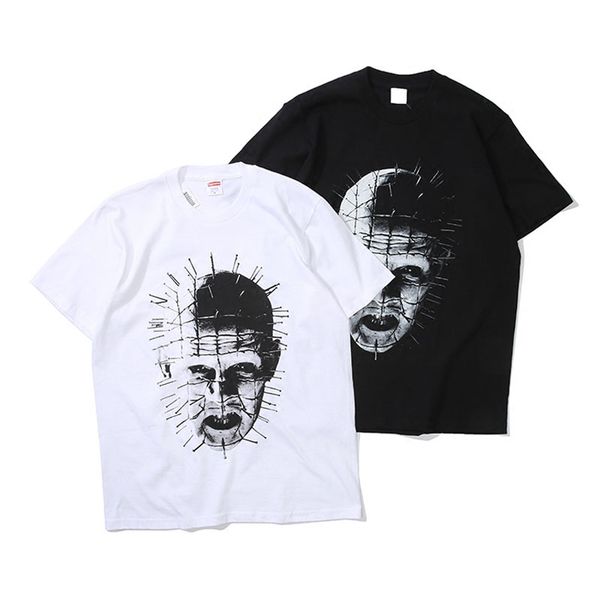 

18ss sp hellraiser joint pinhead tee retro street head nail призрачный печати рыхлой футболки мужчин и женская lovers футболку, White;black