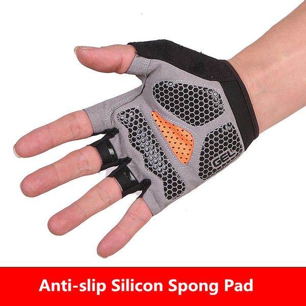 

fitness weightlifting gloves half finger non-slip sunscreen outdoor sports cycling glove mitten men women bicycle riding gloves, Black