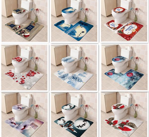 2019 Toilet Seat Cover Set Bathroom Kitchen Carpet Doormats Decor Flannel Printed Toilet Three Piece Toilet Floor Mat New A10 From Ivansky2019 6 04