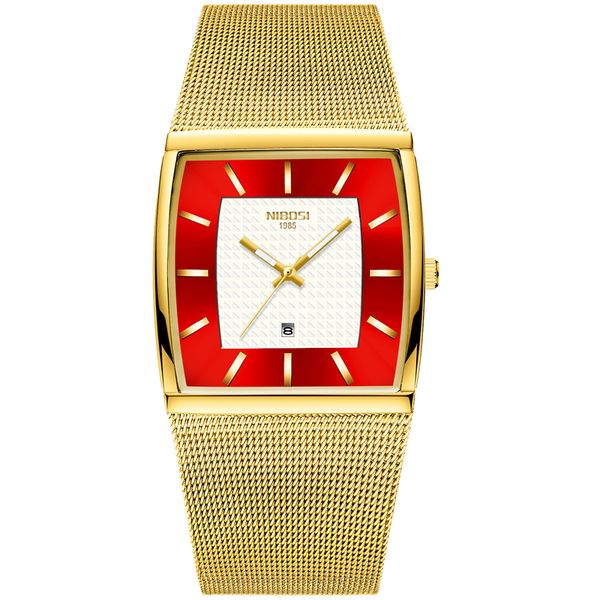 

nibosi new stainless steel quartz men's watches fashion wrist watch causal business watch relogio masculino, Slivery;brown