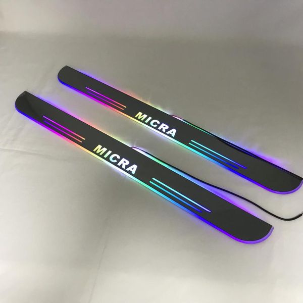 

acrylic door sill plate strip with led decorative welcome light moving door scuff for micra