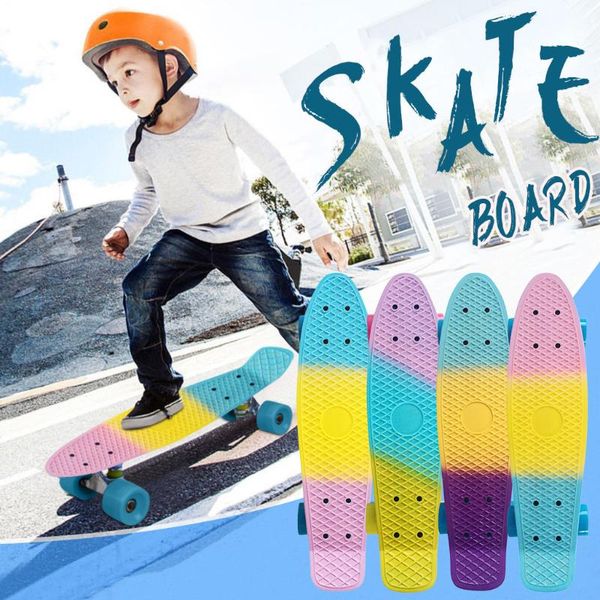 

single rocker skateboard childern cartoon retro skate board for beginners adults teens kids skateboarding kids skate boards l624