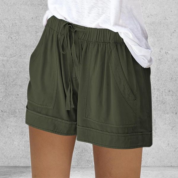 

casual shorts women new summer high waist lace up pocket loose wide-leg shorts ladies leopard floral plus size 5xl