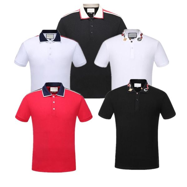 

Италия Марка Дизайнер Рубашки Поло Моды для Мужчин вышивка Змея Тигр Шеи Печати Р