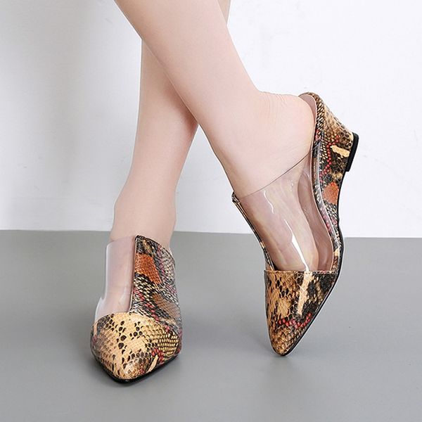 

eillysevens women's slippers shallow pointed toe wedge slippers closed toe shoes work sandals women slides large size#g25, Black