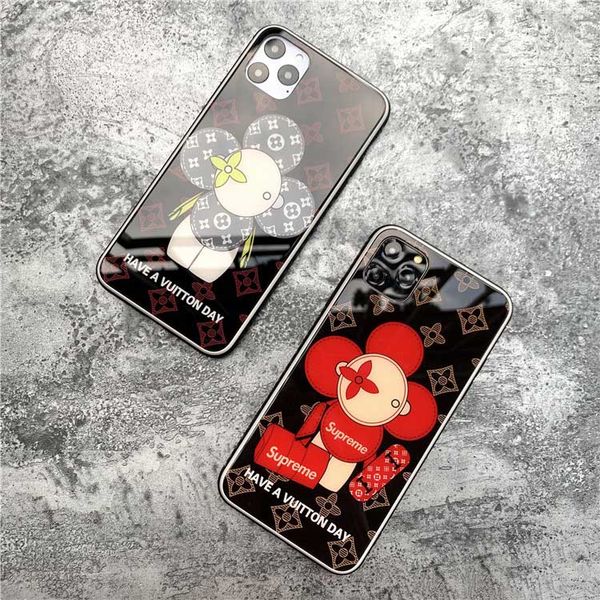 

luxury phone cases for iphone 11/11pro/11pro max designer back cover fashion iphone protective case with brand sun flower 2 styles