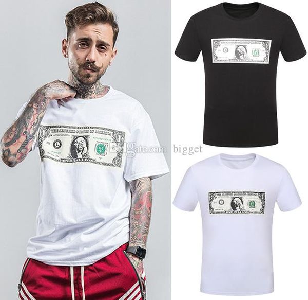 

мужская printed доллары сша денег футболки 2018 популярного дизайн s / s casual tee for man, White;black